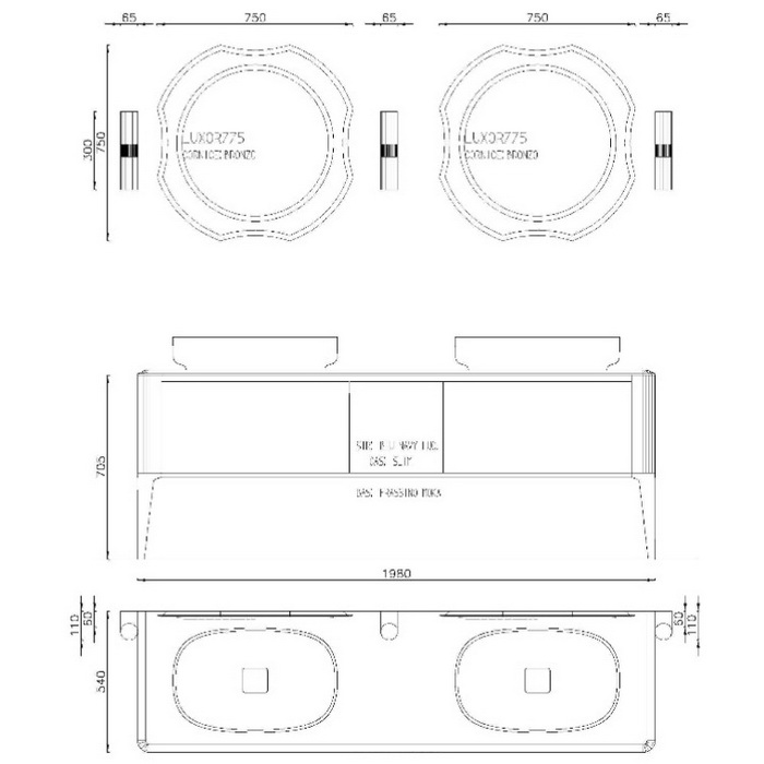 Модульный комплект напольный Antonio Lupi ILBagno с зеркалом ФОТО