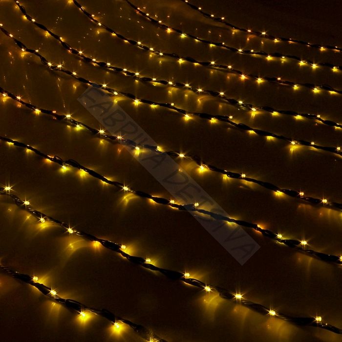 Гирлянда "Водопад" 2 х 1.5 м , IP44, тёмная нить, 400 LED, свечение жёлтое, 8 режимов, 220 В