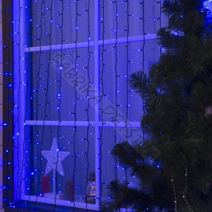 ЗАНАВЕС SPEC. IP44, УМС, Ш:2 м, В:6 м, Н.Т. 2W LED-1440-220V, БЕЗ контр. фикс СИНИЙ