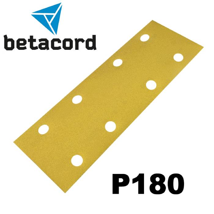 Betacord Абразивная полоска P180 на бумаге 70х198мм. 8 отверстий, в упаковке 100шт.