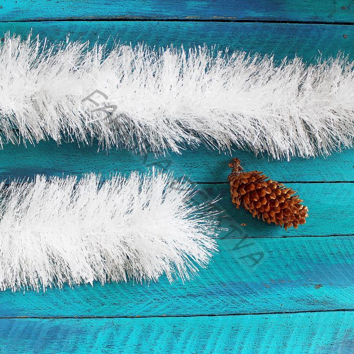 Мишура новогодняя «Снежок» d=10 см, L-200 см (10 штук)