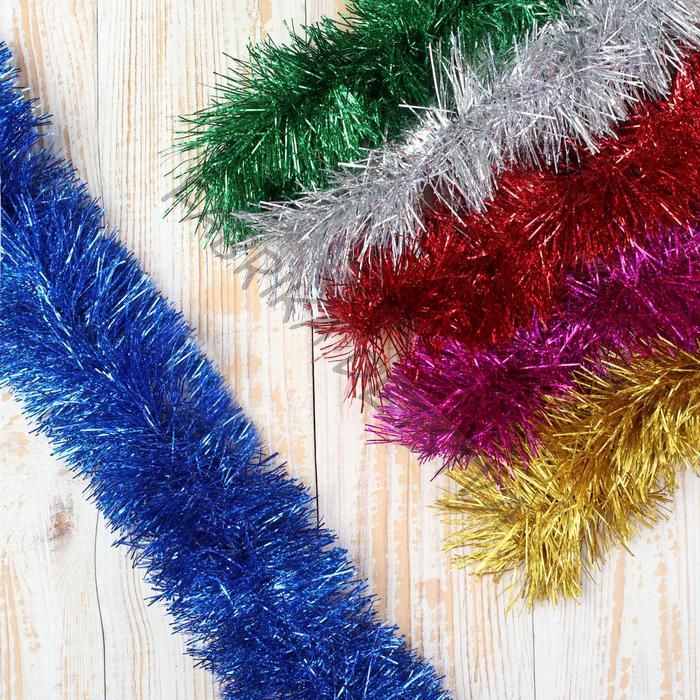 Мишура новогодняя «Зимнее волшебство. Яркая», d=8 см, 200 см, МИКС (10 штук)