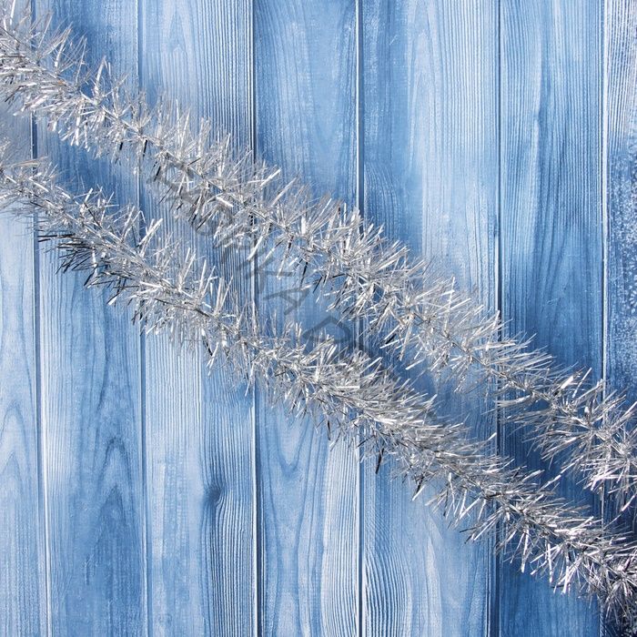 Мишура новогодняя № 18 « Ежик», d=35 мм+35 мм, 200 см серебро (10 штук)