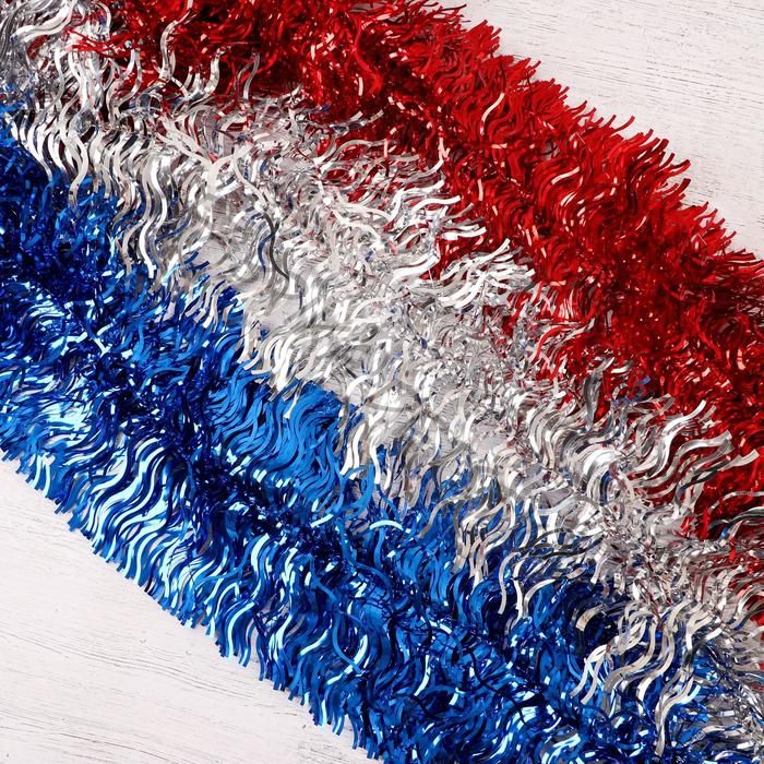 Мишура новогодняя «Зимнее волшебство. Широкая волна», d=19 см, 200 см, МИКС (10 штук)