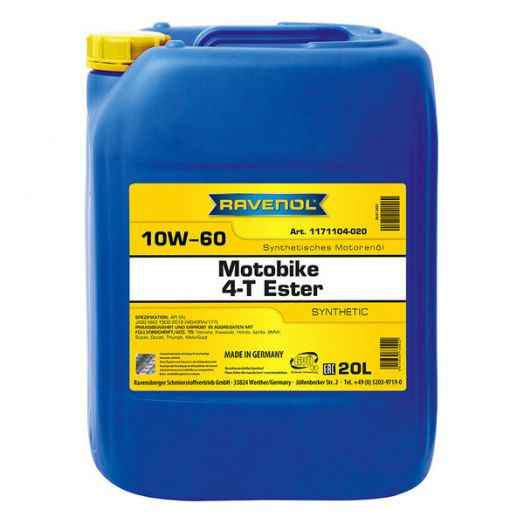 Ravenol Motobike 4-T Ester 10W-60, 20л