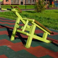 Fix-1709 Уличный тренажер Скамья для пресса + гиперэкстензия