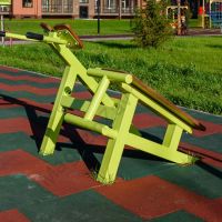 Fix-1709 Уличный тренажер Скамья для пресса + гиперэкстензия