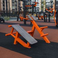 Fix-1709 Уличный тренажер Скамья для пресса + гиперэкстензия