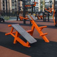 Fix-1709 Уличный тренажер Скамья для пресса + гиперэкстензия