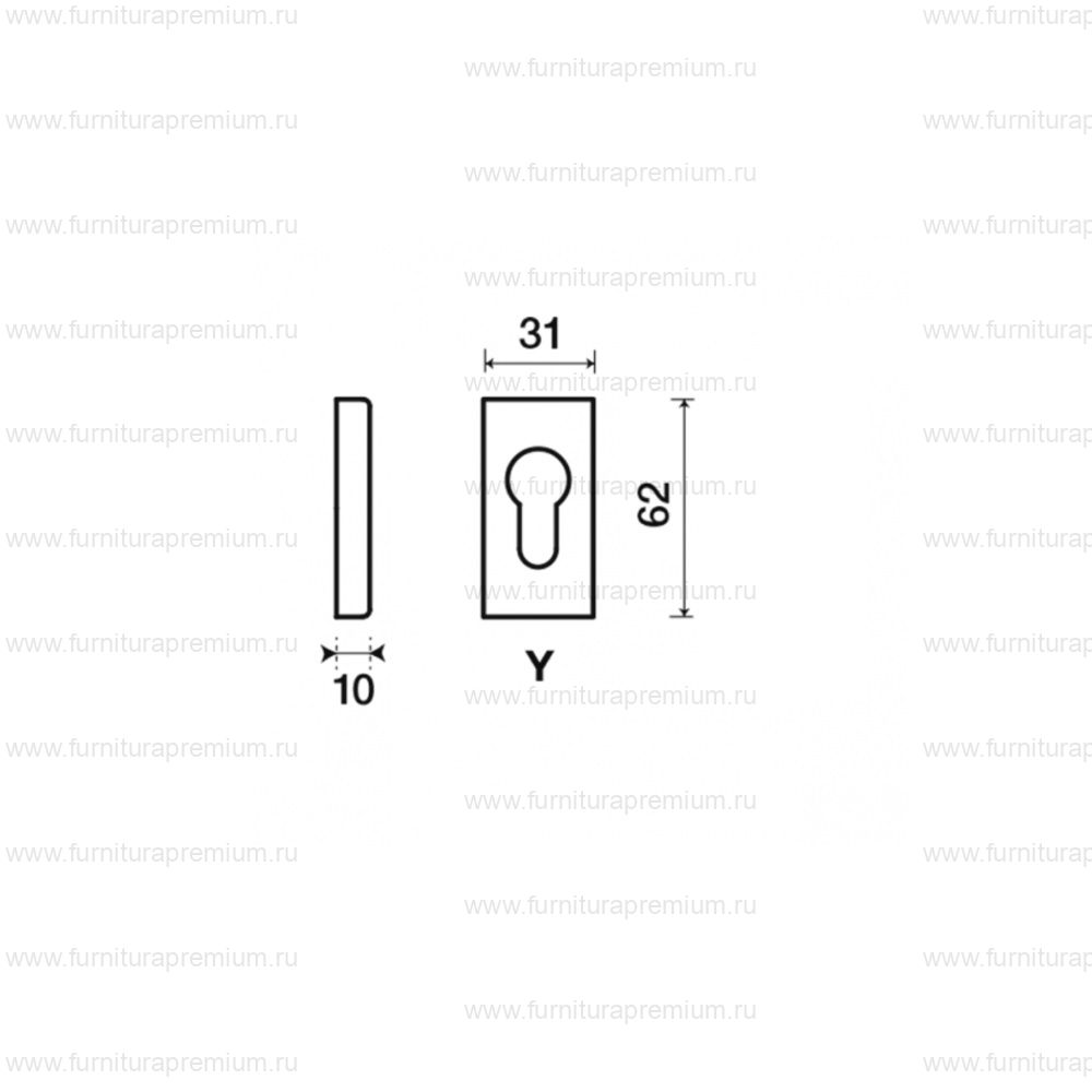 Накладка Frascio CYL/31 Q под замок с цилиндром