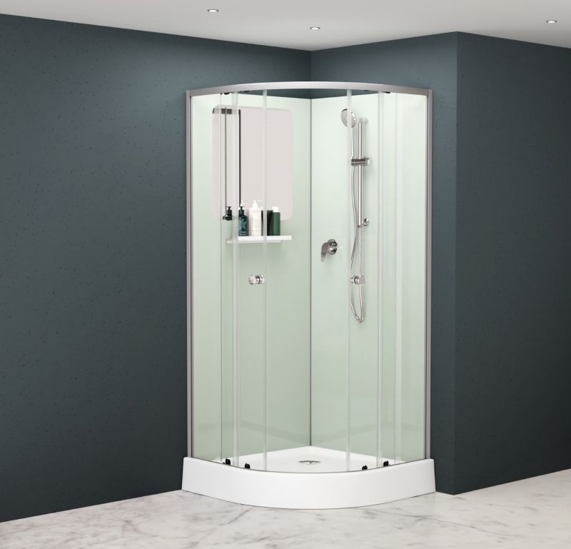 Душевая кабина RGW полукруг, низкий поддон, без крыши, профиль хром AN-208 100x100, 381320800-12