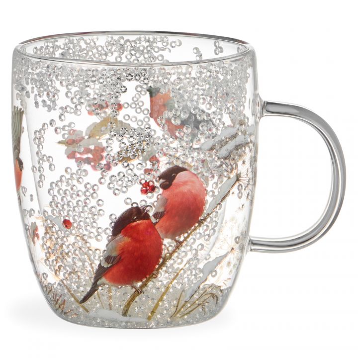 КРУЖКА С ДВОЙНЫМИ СТЕНКАМИ "СНЕГИРИ" 410 МЛ