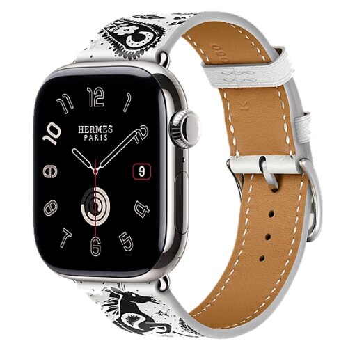 Apple Watch Series 11 Hermes 42mm Single Tour Animaux Bandana Blanc