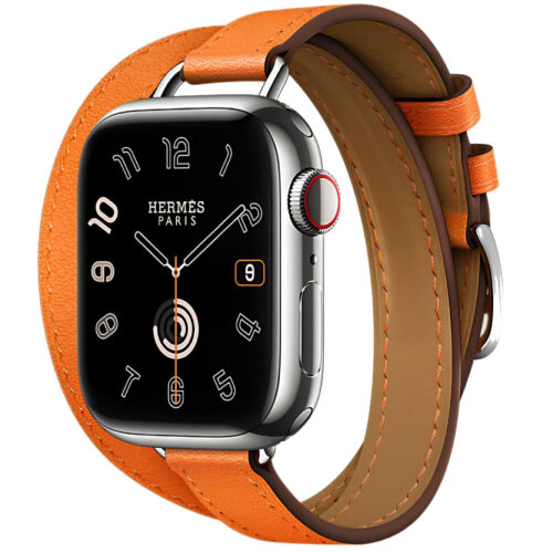 Apple Watch Series 11 Hermes 42 mm Attelage Double Tour Orange