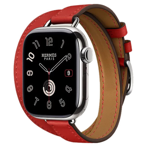 Apple Watch Series 11 Hermes 42 mm Attelage Double Tour Rouge Radieux