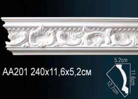 Карниз Потолочный Perfect Plus AA201F Д2000xВ116xШ56мм / Перфект Плюс