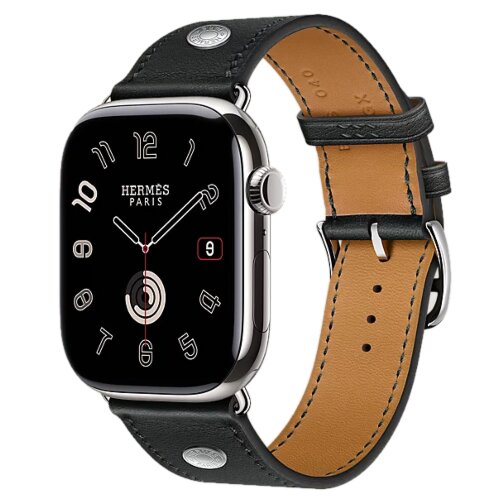 Apple Watch Series 11 Hermes 46mm Single Tour Clou de Selle Noir
