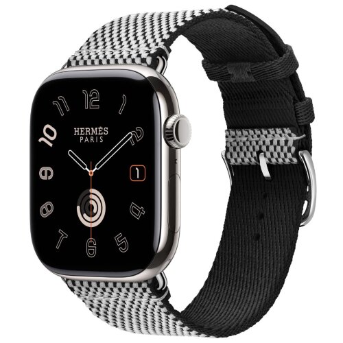 Apple Watch Series 11 Hermes 46 mm Toile H Single Tour Noir/Ercu