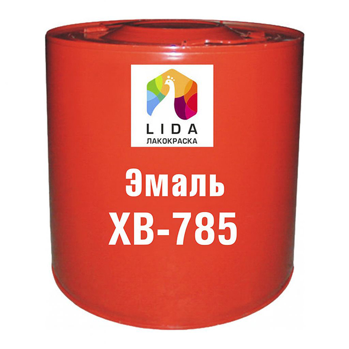 Эмаль ХВ-785 Lida ОАО "Лакокраска", серая, 40кг.