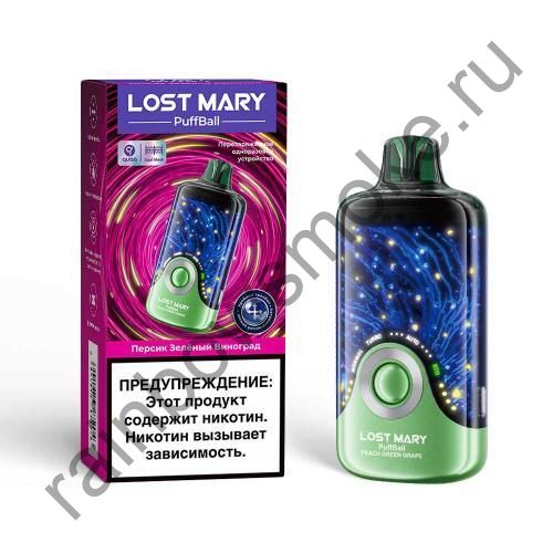 Lost Mary Puff Ball 30000 - Персик Зеленый Виноград (Peach Green Grape)