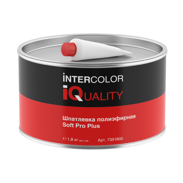 IQ SOFT PRO PLUS Шпатлёвка полиэфирная с отвердителем вес 1.8кг.
