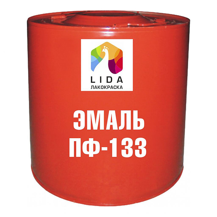 Эмаль Пф-133 Lida ОАО "Лакокраска", красно-коричневая, 45кг.