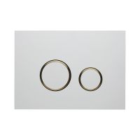 Белая клавиша для смыва KKPOL Aquafiori Sfera 350/AFS/057-30-00 с золотыми элементами схема 2