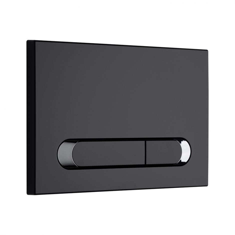 Смывная клавиша KKPOL M09 350/PPC/063-00-03 черная, с хромированными вставками