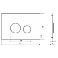 Смывная клавиша KKPOL Vitrum Grande Orbis 350/PPC/182-00-00 цвет черный/хром схема 3