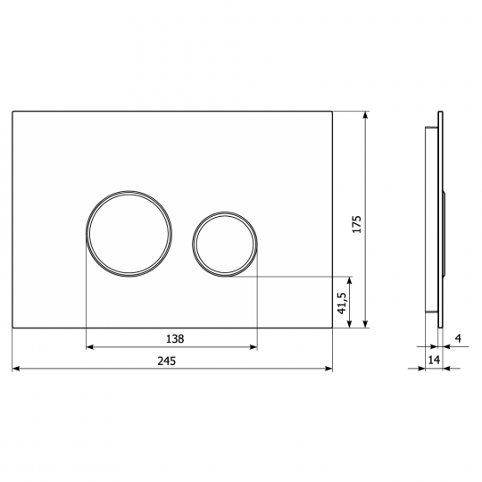 Смывная клавиша KKPOL Vitrum Grande Orbis 350/PPC/182-00-00 цвет черный/хром схема 3