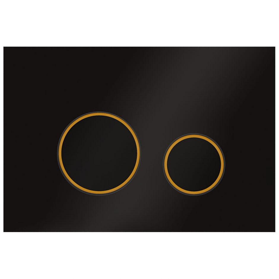 Изображение Клавиша для смыва KKPOL M11 350/PPC/203-00-06 черный матовый/золото матовое