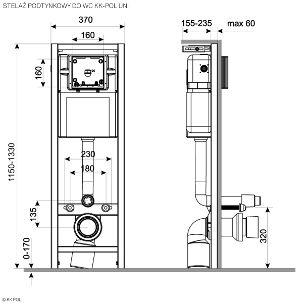 Инсталляция для унитаза KKPOL Uni 350/ZPW/370-00-00 ФОТО