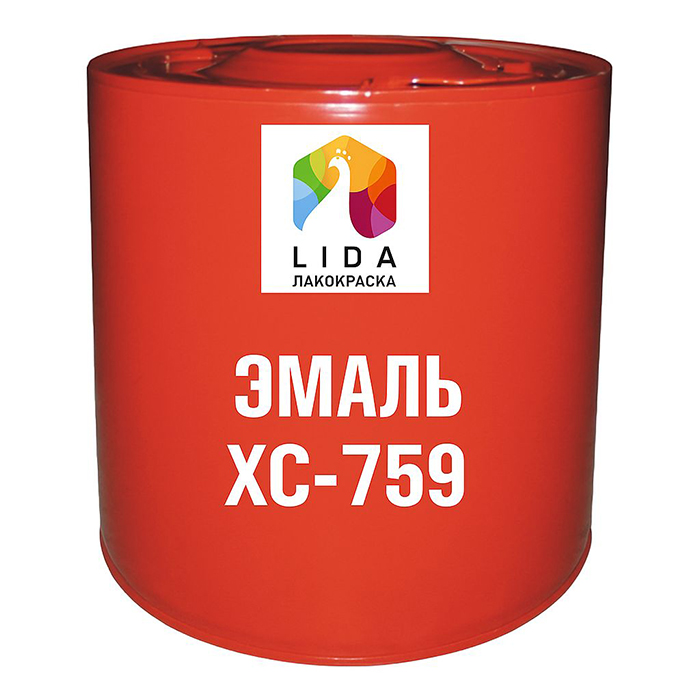 Эмаль ХС-759 Lida ОАО "Лакокраска", серая (компл.), 41.1кг.