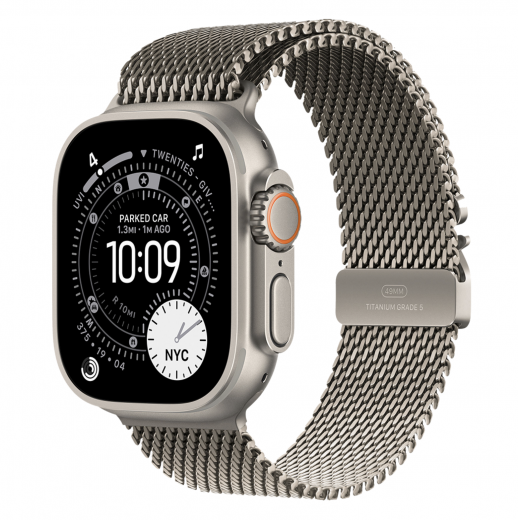 Apple Watch Ultra 3 2025 Natural titanium+ремешок Titanium Milanese Loop