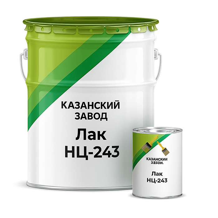 Лак НЦ-243 Казанский завод, прозрачный, 1.7кг.