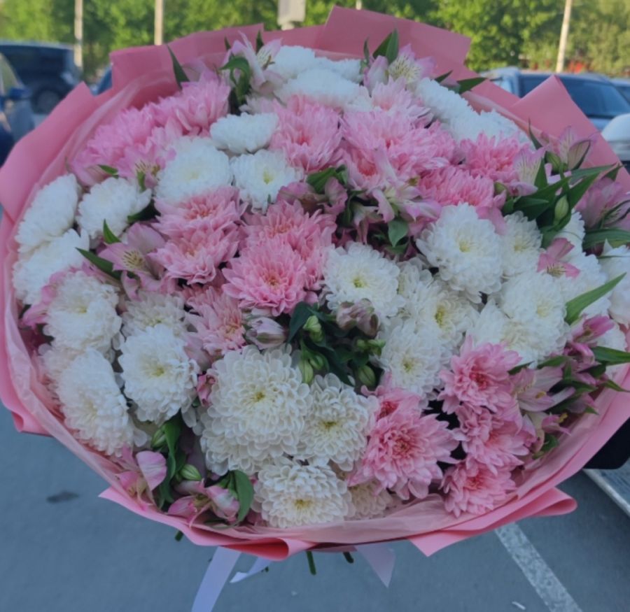 Микс хризантемы с альстромерией