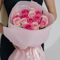 Розовые розы 50 см микс (от 15 шт)