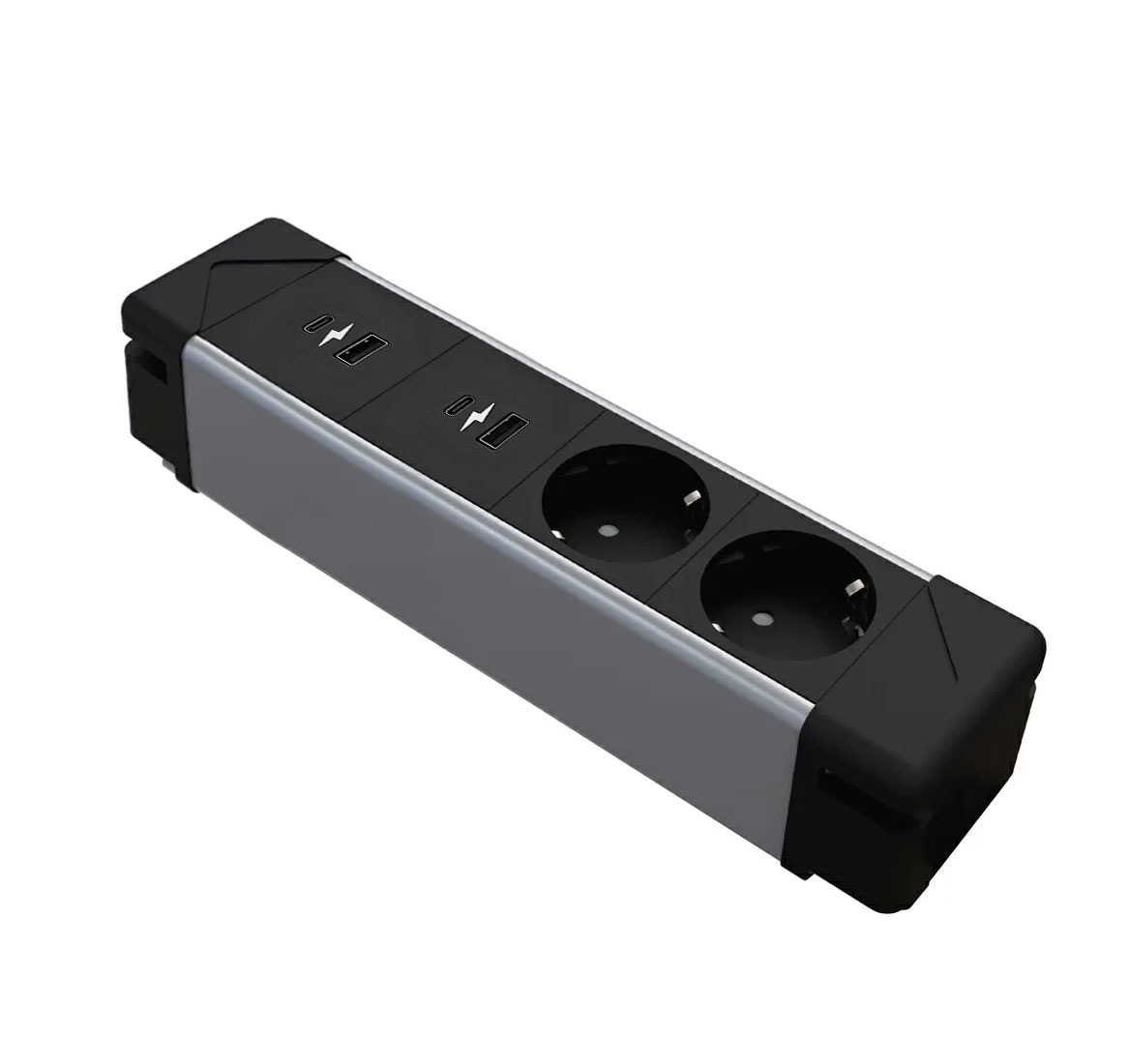 Блок электрификации Under Desk 2P+2usb ch AC ЧЕРНЫЙ