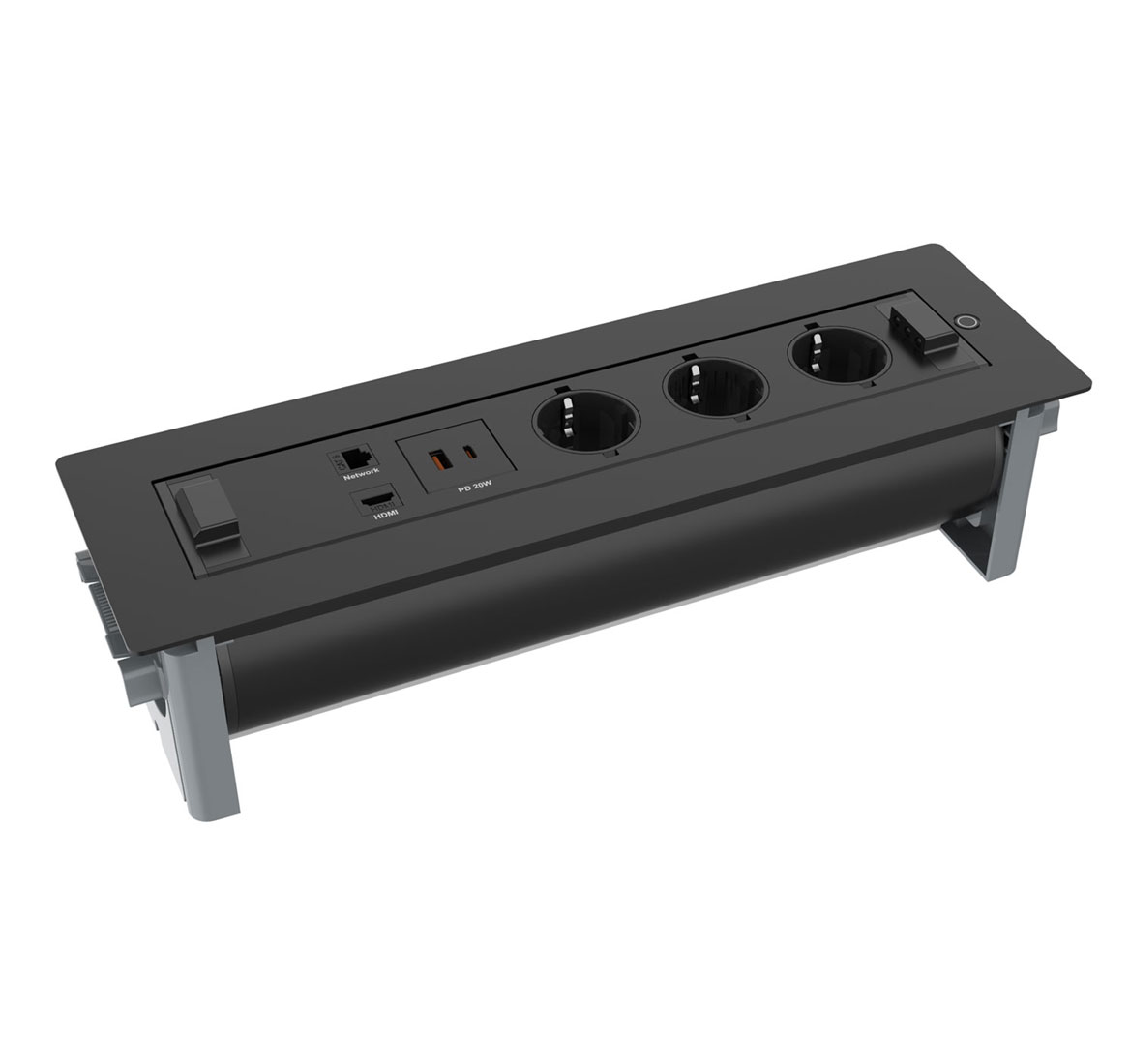 Поворотный блок розеток Solo Into+ ЧЕРНЫЙ