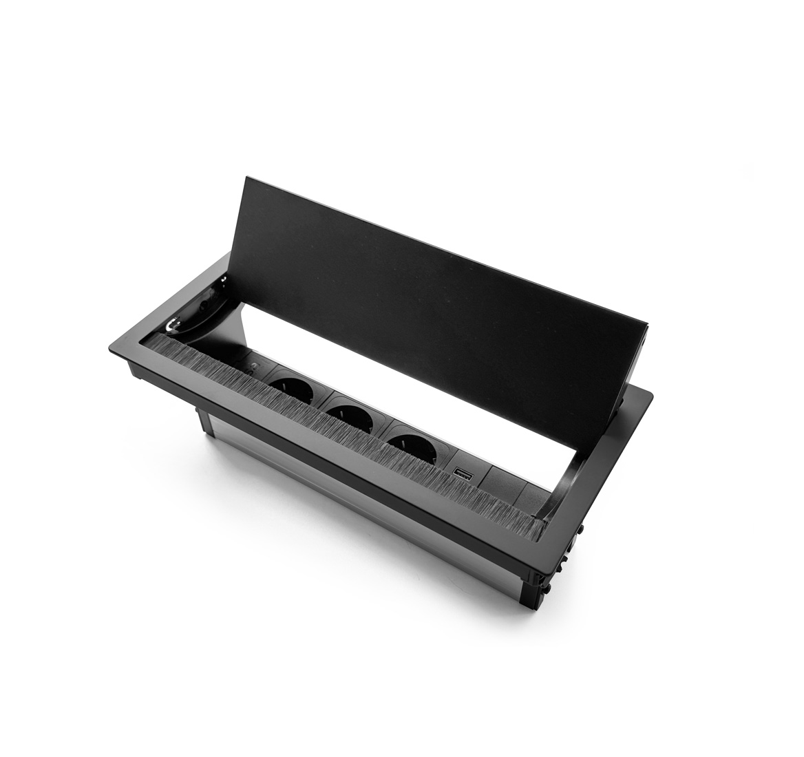 Розеточный блок VERSAFLAPDUAL 3p+2Usb(A+C) ЧЕРНЫЙ