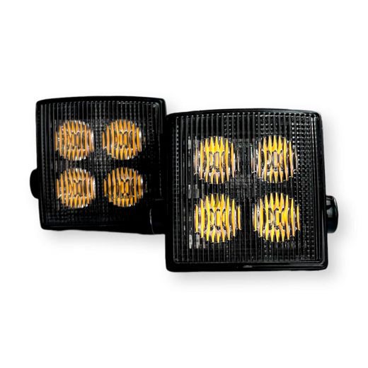 Фара-вспышка красная 4 диода  стробоскоп 75мм 12-24Вольт PRO