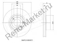 Диск тормозной передний (258x22) RENAULT Clio IV 12> / Logan II 13> / Sandero II 12>