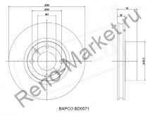 Диск тормозной передний (258x22) RENAULT Clio IV 12> / Logan II 13> / Sandero II 12>