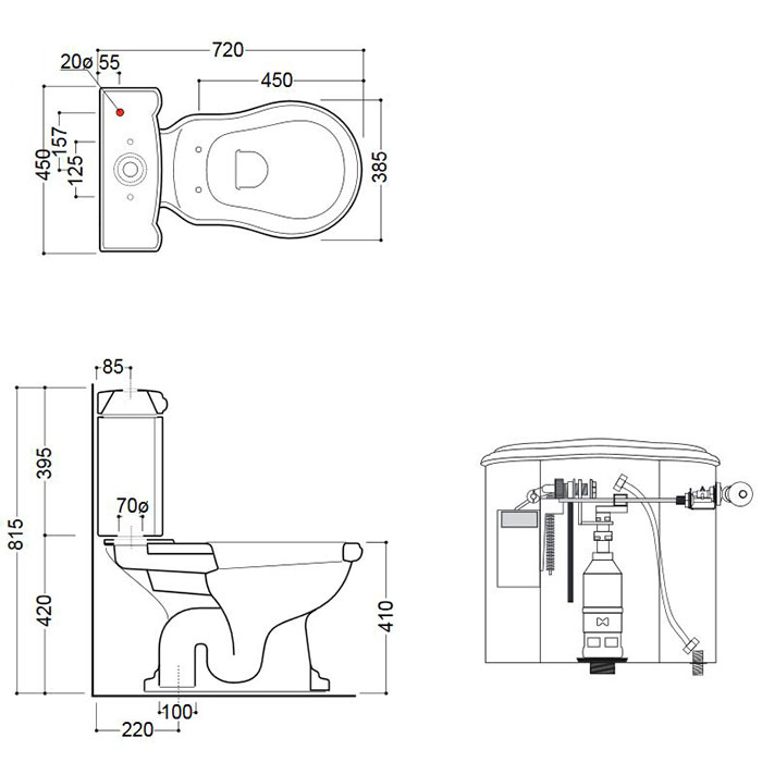 Унитаз-моноблок Kerasan Retro 107101 ФОТО