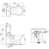 Унитаз-моноблок Kerasan Retro 107101 схема 2