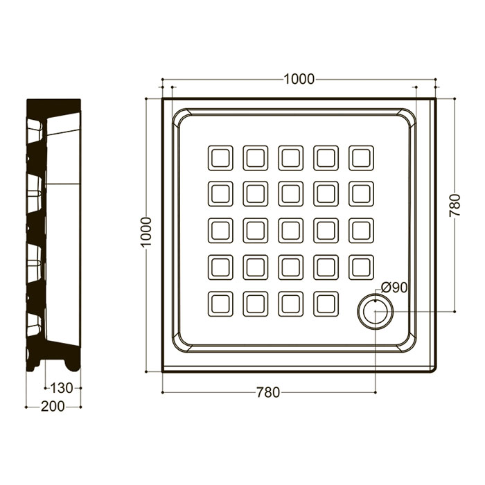Поддон угловой квадратный Kerasan Retro 134001 100х100 см ФОТО