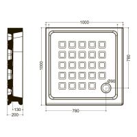 Поддон угловой квадратный Kerasan Retro 134001 100х100 см схема 2