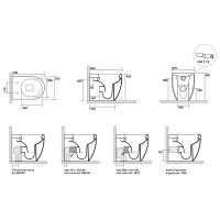 Унитаз напольный Kerasan Flo 310901, безободковый схема 2