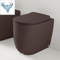 Унитаз напольный Kerasan Nolita безободковый, слив Tornado, коричневый цвет схема 1 Унитаз напольный Kerasan Nolita безободковый, слив Tornado, коричневый цвет схема 1