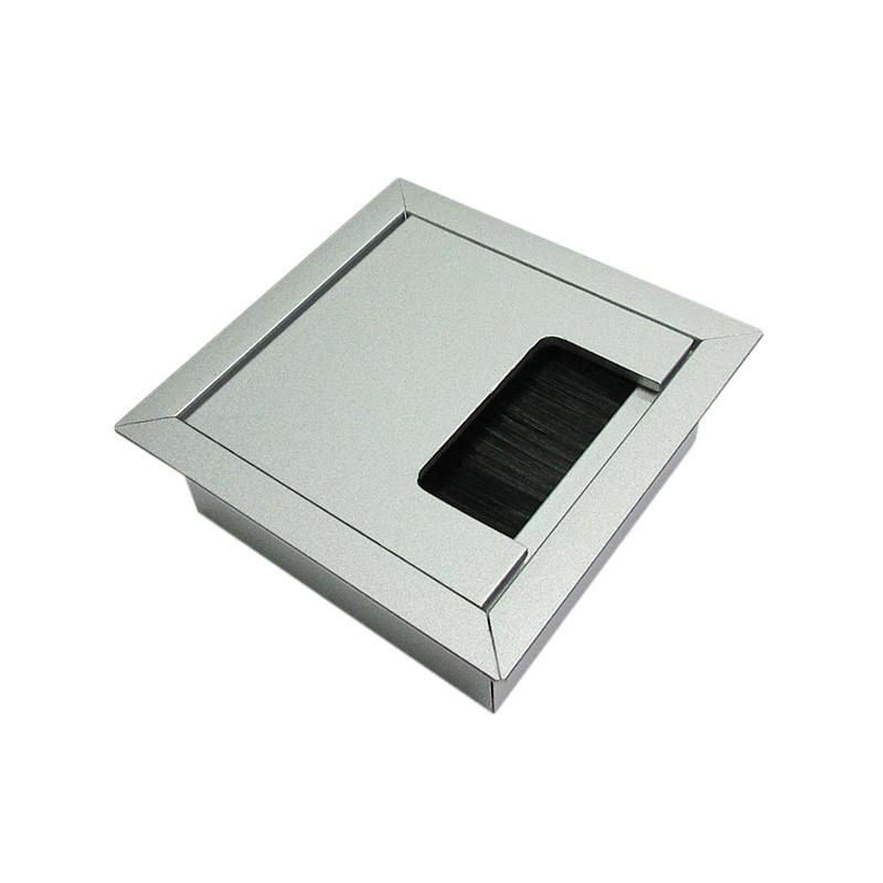 Заглушка пропуск под кабель, кабель-канал прямоугольный, для стола, столешницы, мебели, 80x80мм, алюминий, SETE, PK80